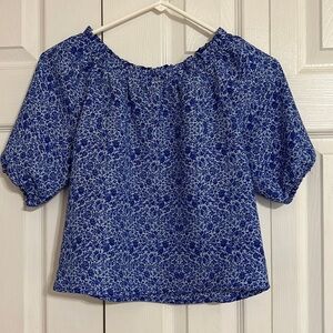 Chelsea & Violet Blue Floral Blouse Size L